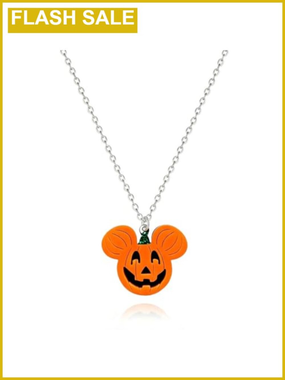 Mouse Pumpkin Pendant Necklace Fall Halloween Costume Jewelry